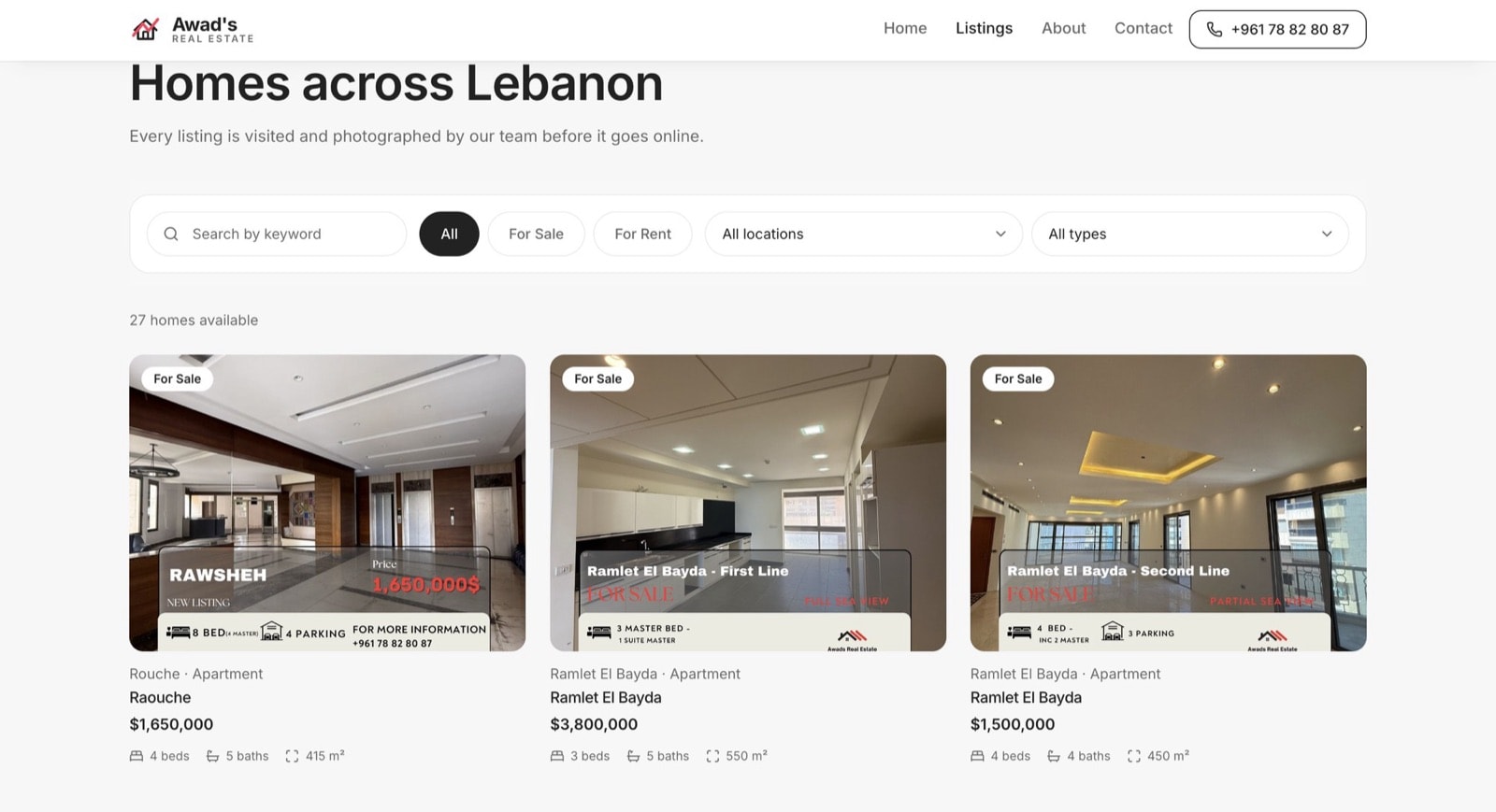 Awad's Real Estate, Real estate, Lebanon